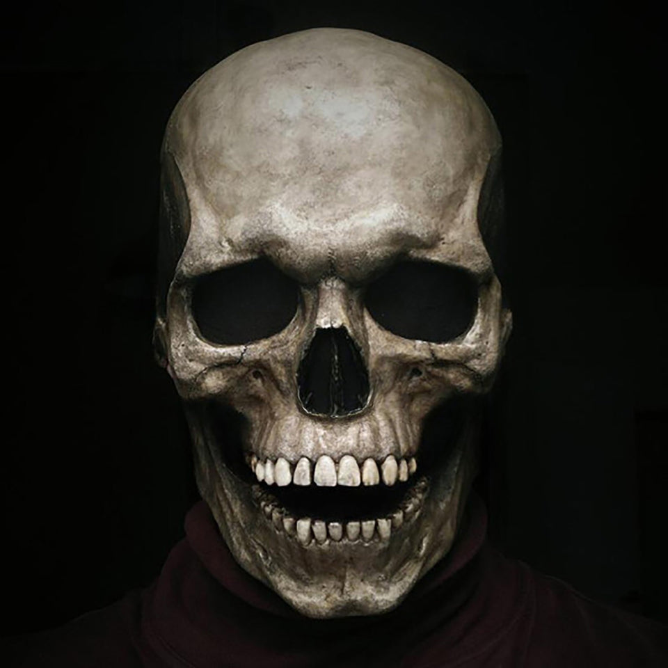 Human Head Skull Mask With Movable Jaw